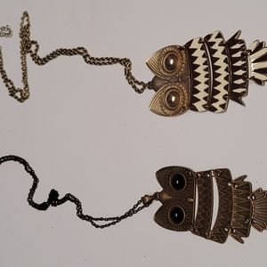 Set of 2 owl necklaces